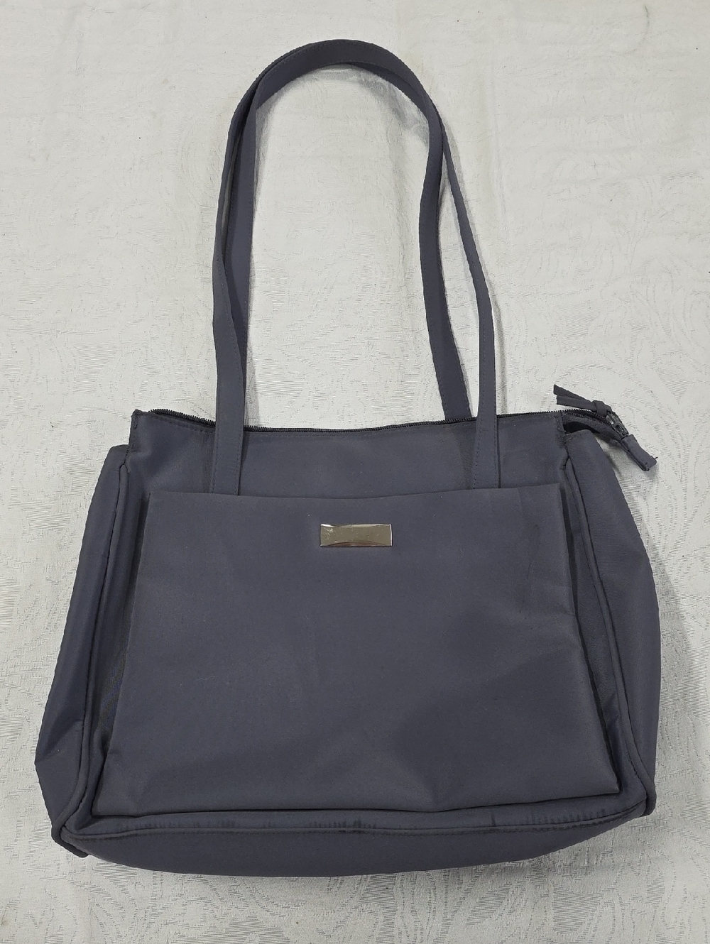 Kathy Ireland Charcoal Grey Multi Pocket Shoulder Tote Bag